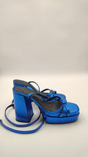 Intentionally Blank Women X Revolve Detroit Platform Sandal Shoes Blue 7
