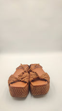 Ulla Johnson Women Shayna Macrame Braided Flatform Shoes Brown 38.5