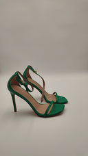 Stuart Weitzman Women Nudistcurve 100 Strap Sandal Shoes Green 7.5