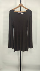 Anemos Women Bell Sleeve Mini Dress Brown L