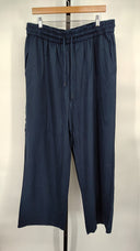 Quince Womens Vintage Wash Tencel Wide Leg Pants Midnight Blue XL
