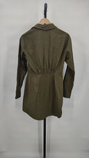 Veronica Beard Women Rae Button Long Sleeve Mini Shirtdress Green 6