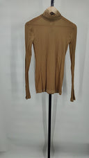 Acne Studios Women's High Neck Seamless Top Camel Brown Sleeved M