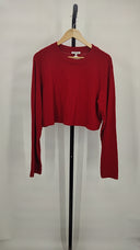 Cotton Citizen Women Tokyo Crop Shirt Sleeved Top Red L