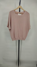 Quince Women's Lightweight Cotton Cashmere Sweater Sugar Stone Sleeved Top S