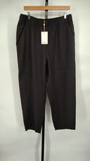 Quince Womens 100% European Linen Pants - 25" Black L