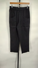 Quince Womens 100% European Linen Tapered Ankle Pants Black S