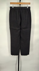 Quince Womens 100% European Linen Tapered Ankle Pants Black S