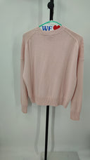 Quince Women's 100% Organic Cotton Boyfriend Crew Sweater Pink Sleeved Top S