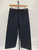 Quince Womens Ultra-Stretch Ponte Cropped Wide Leg Pants - 24" Black 8