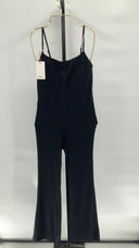 Quince Womens Ultra-Form Kick Flare Jumpsuit Black Sleeved S