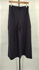 Quince Womens Ultra-Stretch Ponte Super Wide Leg Ankle Pants Navy L