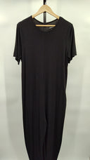 Quince Womens Maternity Bamboo Jersey Everyday Jumpsuit Black Sleeved M