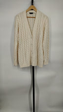 Olivia Women Bradford Cable Grandpa Cardigan Sleeved Top White M