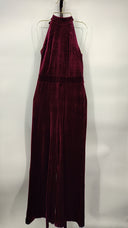 1 State Women Mock Neck Halter Jumpsuit Sleeved Red 2