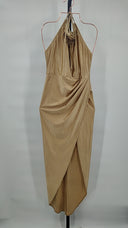 Ronny Kobo Women Skylar Dress Basic Sleeved Gold S