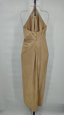 Ronny Kobo Women Skylar Dress Basic Sleeved Gold S