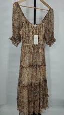 Cleobella Women Arabella Ankle Dress Basic Sleeved Brown M