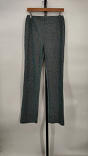 L'Academie Women Metallic Tie Knit Slim Pants Blue M