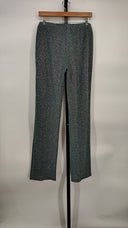 L'Academie Women Metallic Tie Knit Slim Pants Blue M