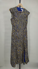 Reiss Women Livia Mosaic Print Split Midi Dress Blue 8