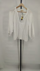 Nation Ltd Women Lou Peasant Top Sleeved White M