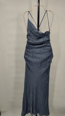 Shona Joy Women La Lune Asymmetrical Bias Cowl Midi Dress Blue 4