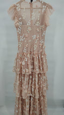 Bcbgmaxazria Women Long Tiered Evening Dress Pink 4
