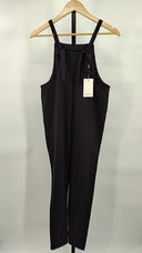 Quince Womens Maternity Organic Cotton Overalls Black Sleeveless Jumpsuit XS