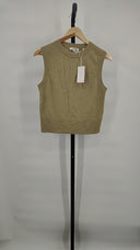 Vince Women Crew Neck Shell Pullover Sleeved Top Brown S