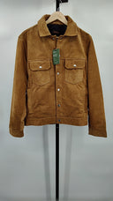 Quince Men's Italian Suede Trucker Jacket Cognac Outerwear M