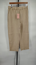 Quince Women's 100% European Linen Pants - 25" Driftwood M