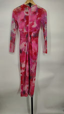 Bardot Women Lena Mesh Midi Dress Basic Sleeved Pink XS