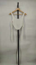 By.Dyln Women Aria Corset Top Sleeved White S
