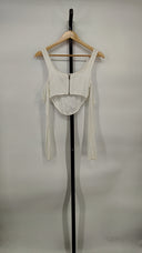 By.Dyln Women Aria Corset Top Sleeved White S