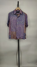 Allsaints Men Tikal Short Sleeve Shirt Sleeved Top Purple S