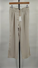 Quince Womens Stretch Crepe Pleated Wide Leg Pants - 28" Sand 6