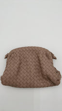 Quince Italian Leather Handwoven Pouch Crossbody Clutch Taupe Bags