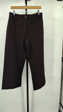 Quince Womens Ultra-Stretch Ponte Cropped Wide Leg Pants - 26" New Black 12