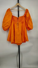 For Love & Lemons Women Saint Lucia Mini Dress Basic Sleeved Orange L