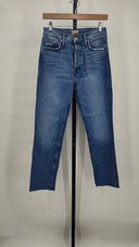 Mother Women The Tomcat Ankle Fray Jeans Blue 28