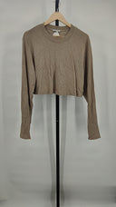 Cotton Citizen Women Tokyo Crop Shirt Sleeved Top Brown M