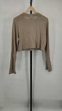 Cotton Citizen Women Tokyo Crop Shirt Sleeved Top Brown M