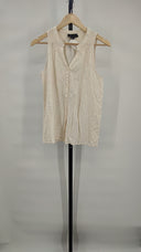 Hatch Women The Cassie Halter Top Sleeved White S
