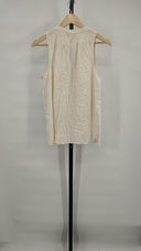 Hatch Women The Cassie Halter Top Sleeved White S