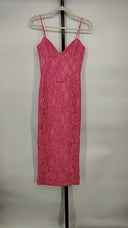 Bardot Women Hadley Midi Lace Dress Basic Sleeved Pink XS