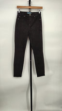 7 For All Mankind Women High-Rise Ankle Skinny Coated Jeans Black 26