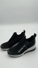 Michael Kors Womens Willis Wedge Trainer Black Shoes 9