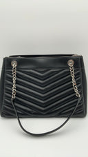 Michael Kors Womens Medium Chain Shoulder Tote Black Bags