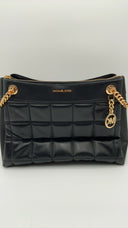 Michael Kors Womens Medium Chain Shldr Tote Black Bags